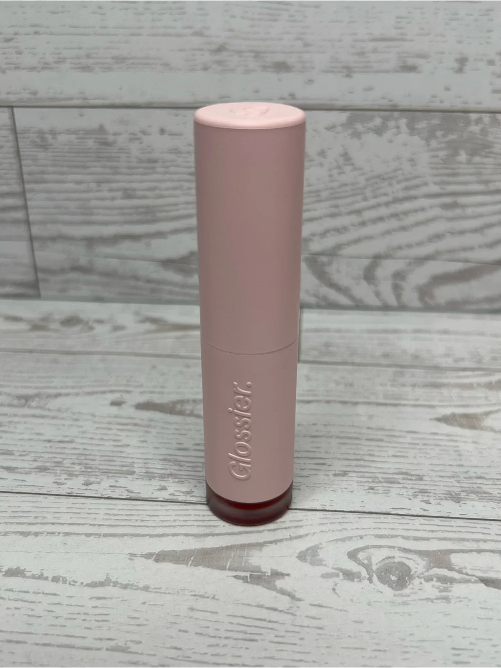 Glossier G suit, soft touch lip cream, shade JET